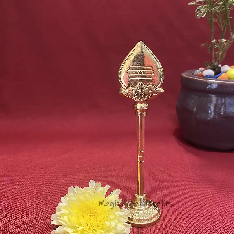 6 inches Brass Murugan Vel with base - image 2