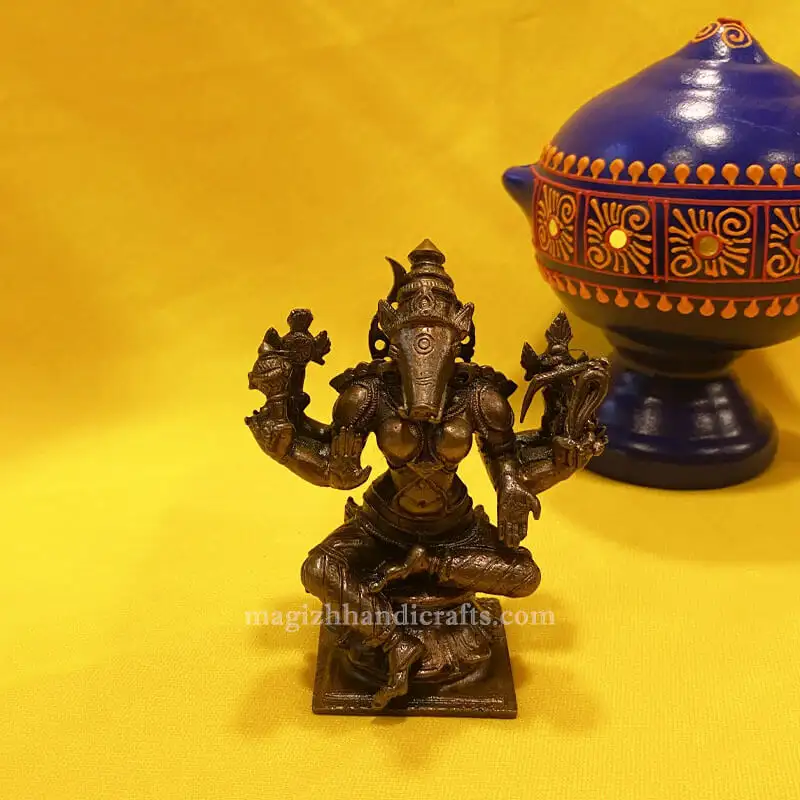 4 inches Copper 8 hands Varahi amman idol - image 1