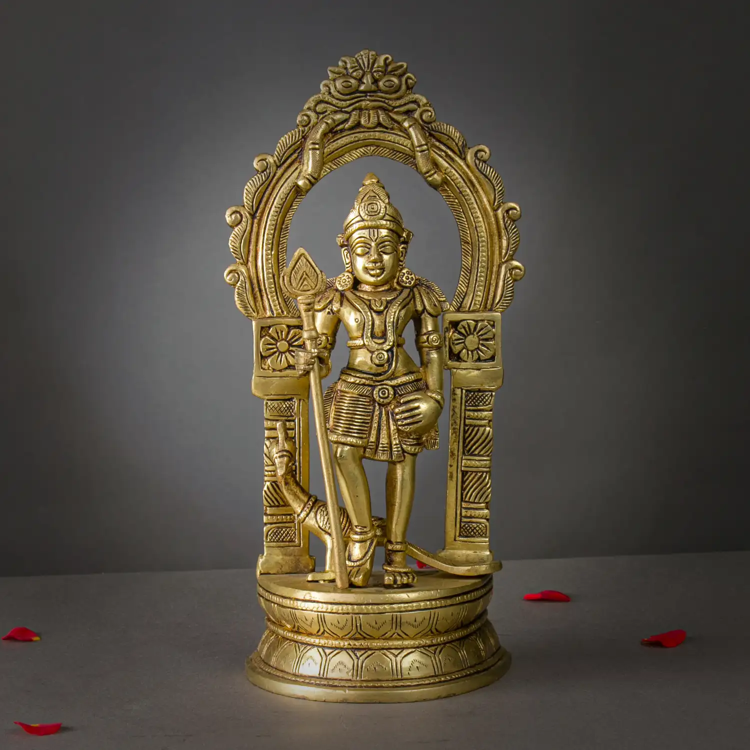 12 inches Thiruvachi Brass Palani Murugan with vel - image 1