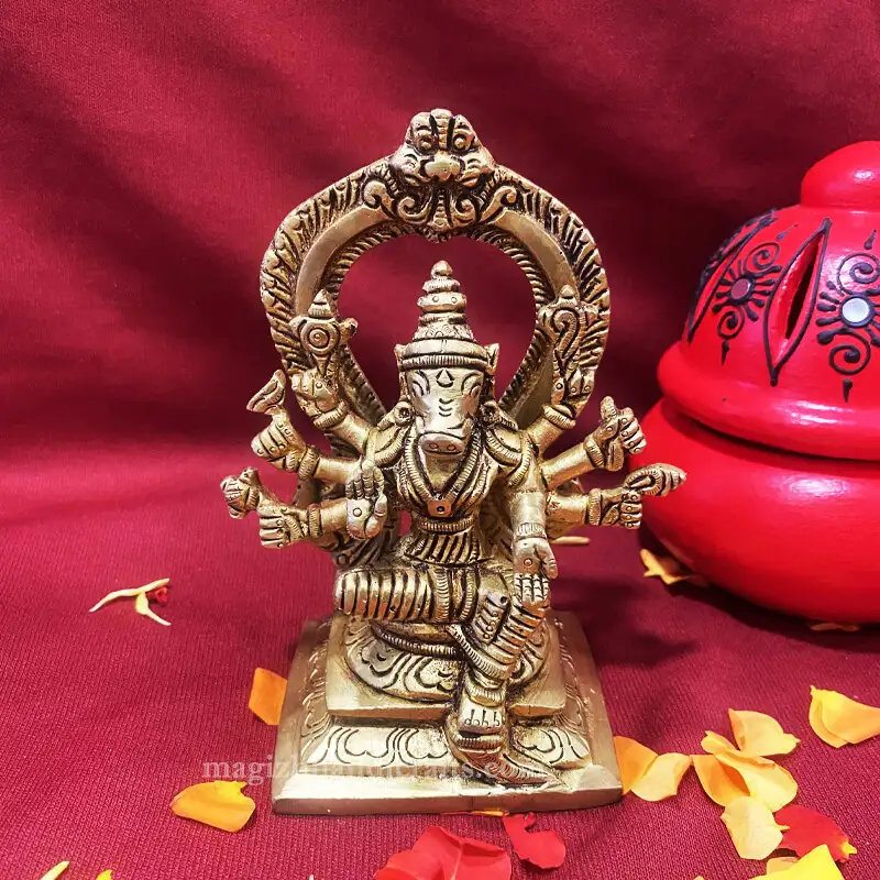 Brass Varahi Amman 5 inches with Frame - image 1