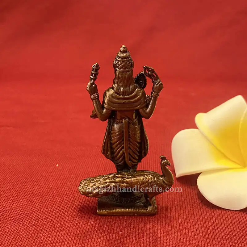 3 inches Copper Lord Murugan Idol - image 2
