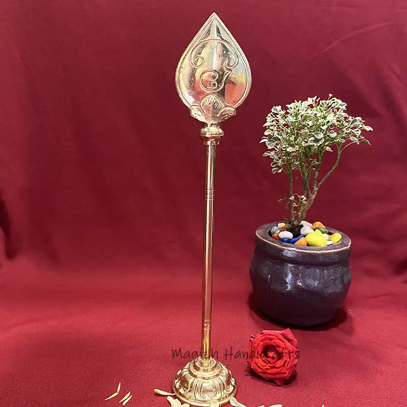 12 inches Brass Murugan Vel with base - image 2