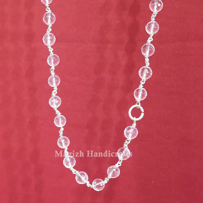 Spadigam Diamond cuttings mala with silver 54 beads (8 mm) - image 1
