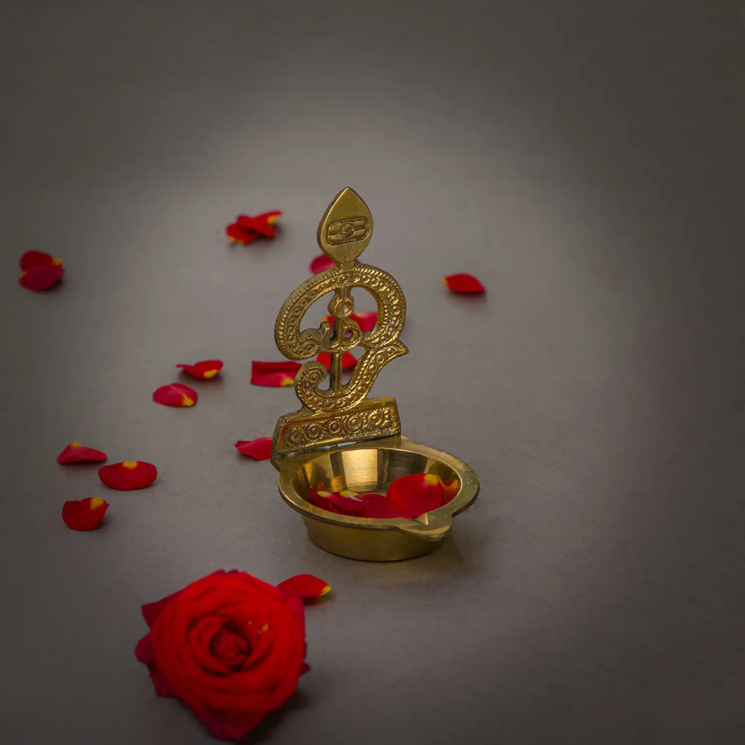 4 inches Om Vel Brass Vilakku for Murugan - image 2