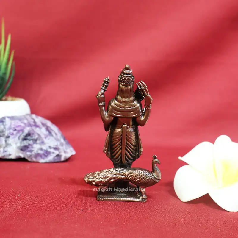3.5 inches Copper Lord Murugan Idol - image 2