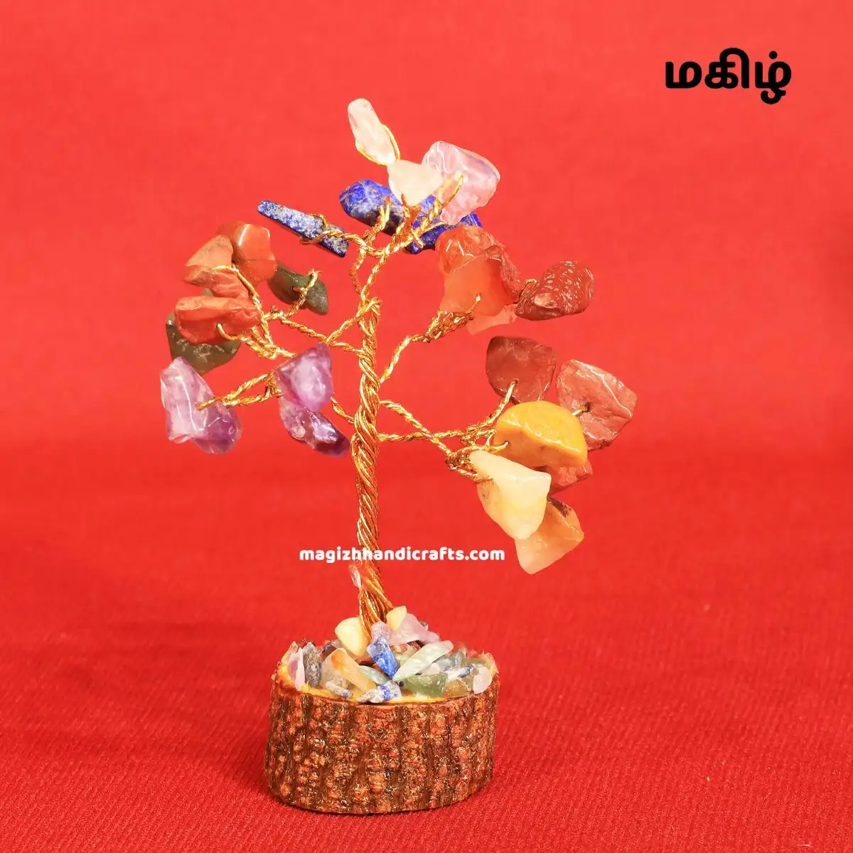 Mini 7 chakras crystal stone tree - 25 beads - image 2