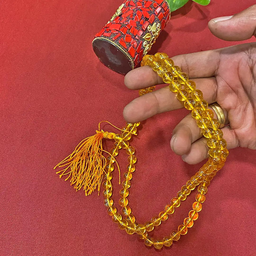 Citrine Crystal stone mala 108 beads (8 mm) - image 1