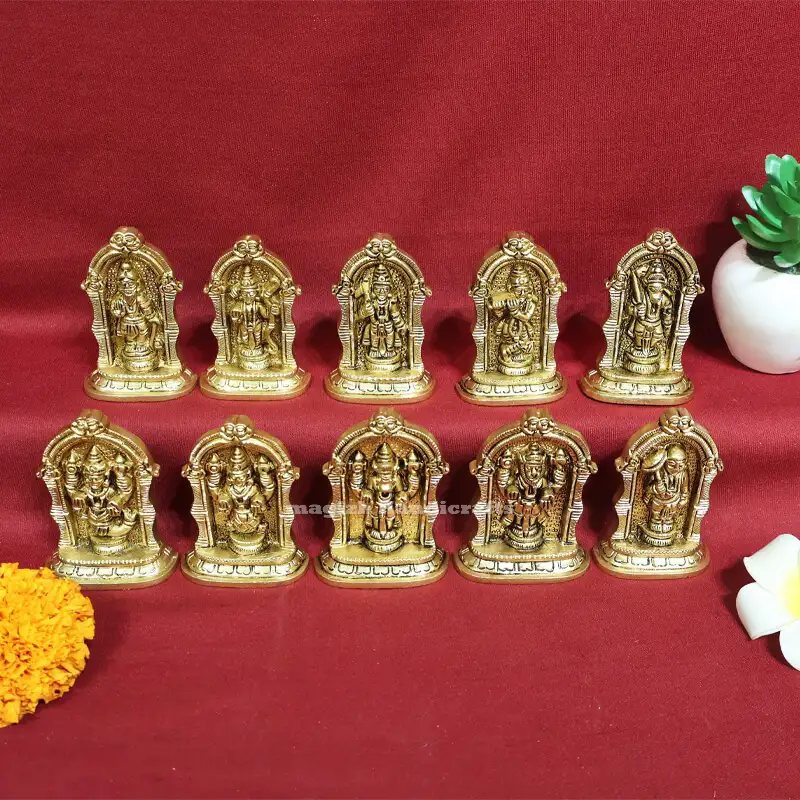 3 inches Vishnu Plate Dasavathar idols - image 2