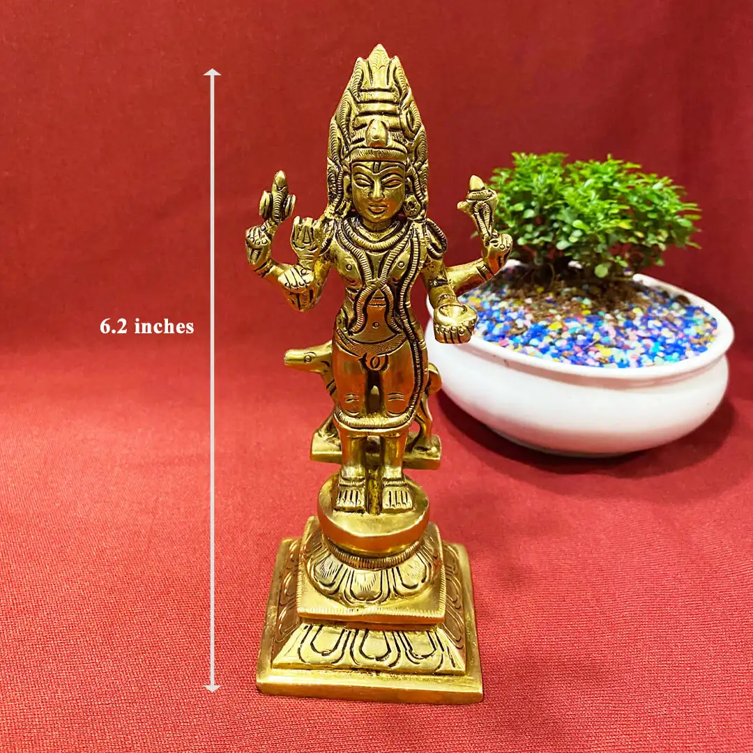 Brass Lord Kalabairavar 6.2 inches - image 2
